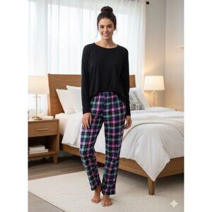 Roudelain Women’s PJ Pants XS Plaid Multicolor Soft Flannel Lounge Sleep Bottoms